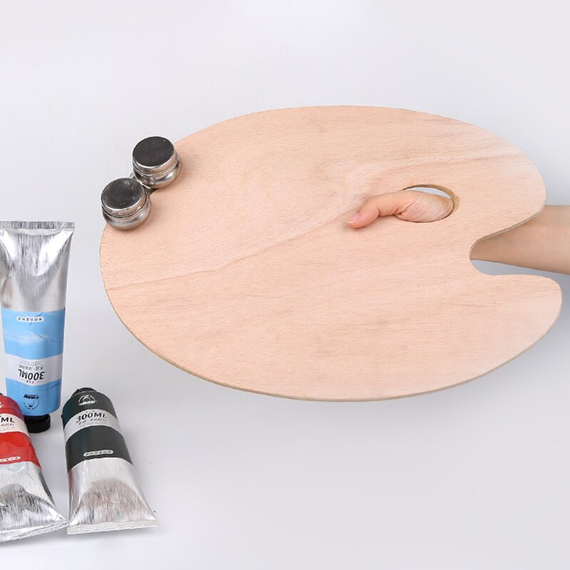 40X30Cm Houten Olieverf Palet Hout Ovale Pigment Verf Plaat Gouache Acryl Drawing Art Leveranties Voor Student kids