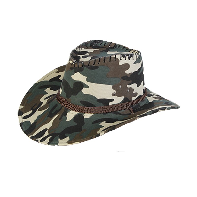 Unisex Summer Straw Camouflage Western Cowboy Hat Leisure Straw Hat UV Protection Outdoor Jazz Brimmed Hiking Sport: 10