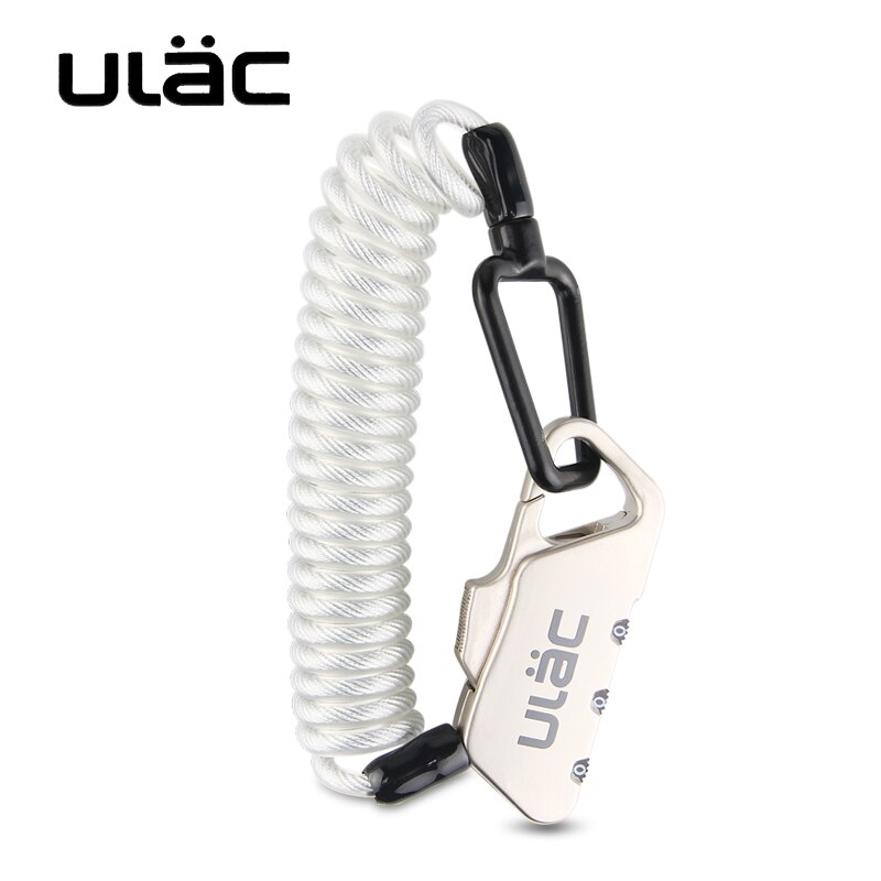 ULAC Mini Bike Lock 1200mm Fold Backpack Cycling Helmet Bicycle Cable Lock 3 Digit Combination Anti-theft Bike Bicycle Lock: silver