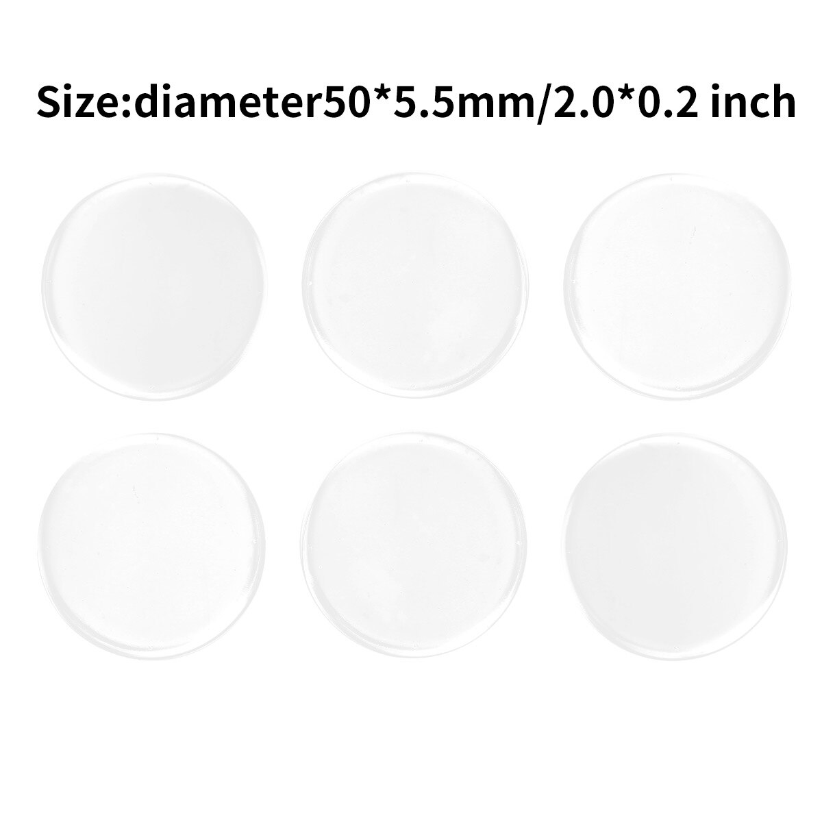 Protectores de goma transparentes para parachoques de pared, perilla de puerta autoadhesiva, topes de manija, almohadillas de protección de muebles de armario, Hardware, 2/6 Uds.: 6pcs Clear 50