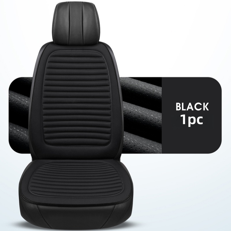 Cuscino per seggiolino auto in tessuto traspirante stereo 3D estivo, tessuto base antiscivolo rinfrescante e traspirante, sedile adatto non cambia, cuscino per seggiolino auto a sedile singolo anteriore, adatto per la maggior parte degli accessori interni dell'auto: Black