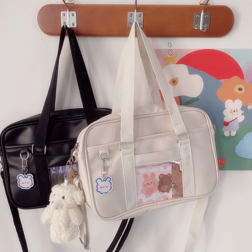 Japanische Mädchen Kawaii JK Uniform Schule Kupplung Tasche Kawaii Lolita PU Handtasche Studenten Umhängetasche Cospaly Taschen