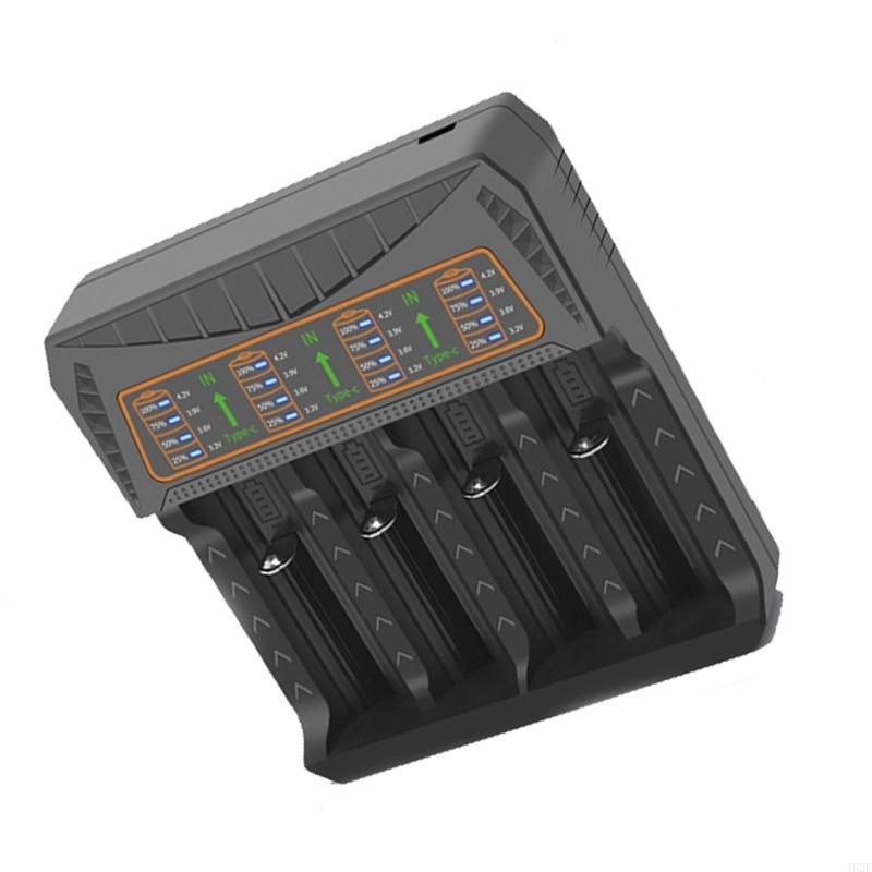 462E Intelligent 4 Bay Battery Adapter for Various 3.7V Lithium Batteries Including 18650 26650 21700 10400