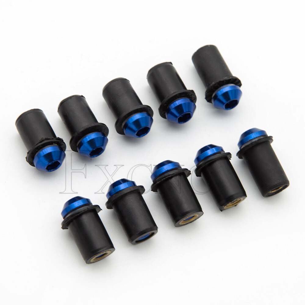 Boulons de pare-brise de moto, accessoires universels M5x16mm, Kit de vis de pare-brise pour Honda Suzuki Kawasaki Yamaha 10 pièces: Rouge