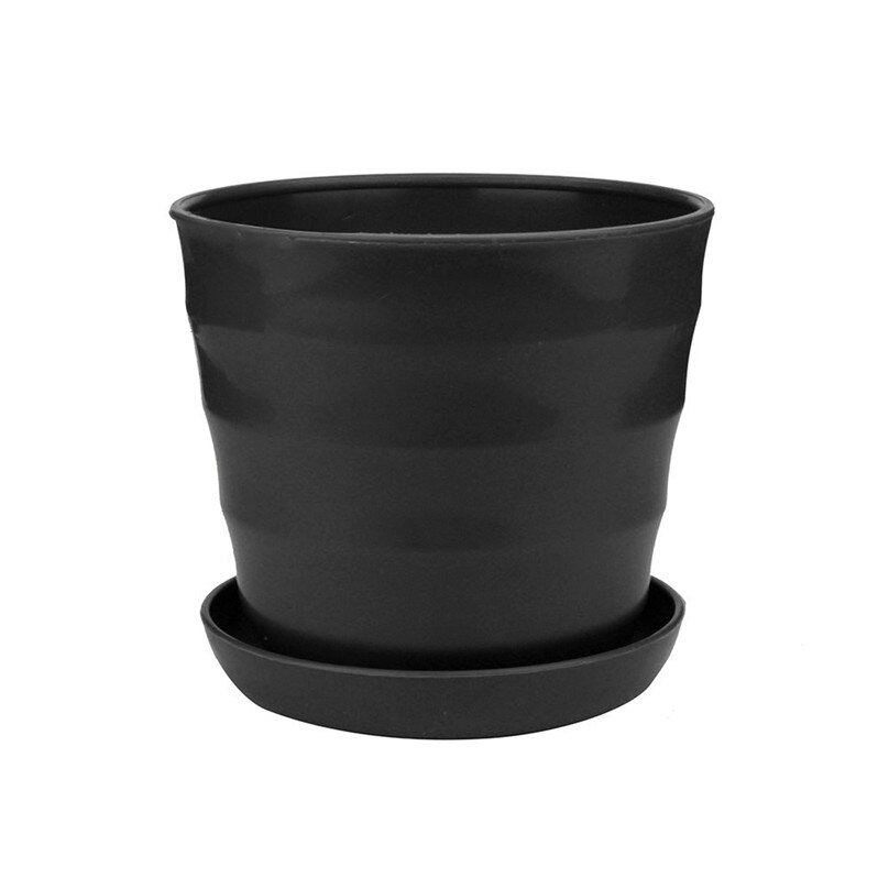 Colourful Flower Pots extra large Plastic Pot Succulent Plant Flowerpot Home Office Decor Flower Pots Planters #4M13: Black