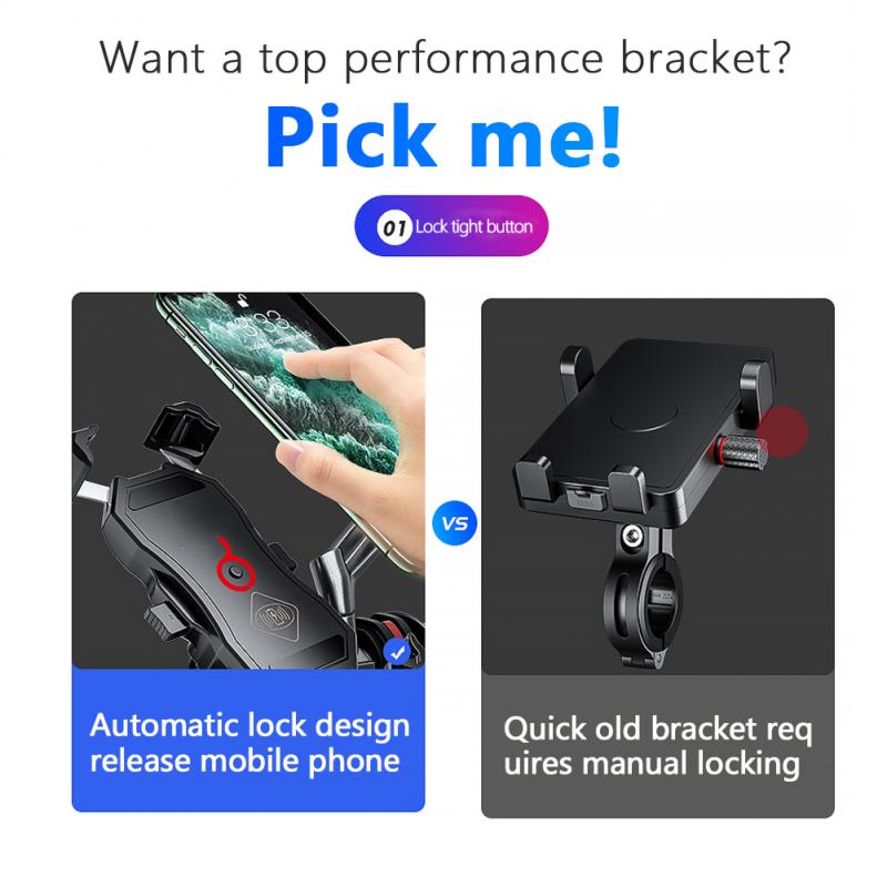 Motorcycle Wireless Charger for iPhone 11 Samsung 15W Induction Car Mount Fast Wireless Charging with Car Phone Holder stand