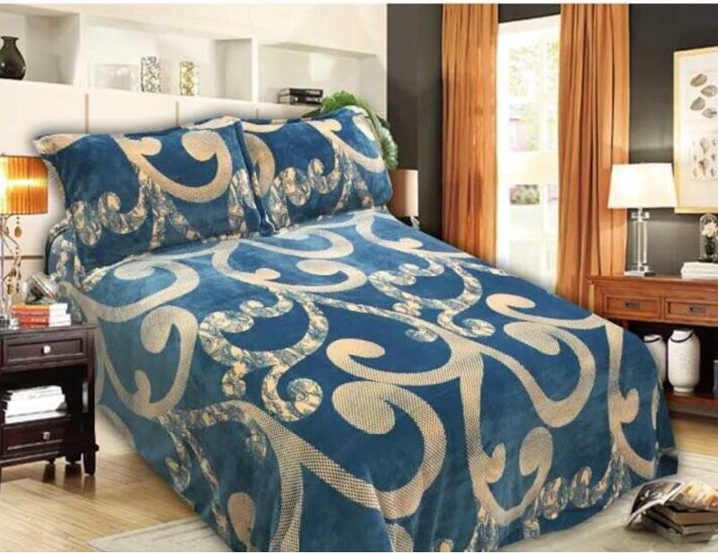 Edredón nórdico de 600 g,Modelo formula en azul. Parte Superior de Microseda Extra Suave, Parte Inferior de Borreguillo par...