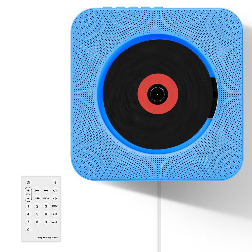 Kabel-Trekken Schakelaar Wandmontage Cd Speler Draagbare Bluetooth Muziek Speler Met Afstandsbediening Kabel-Trekken Schakelaar: blue