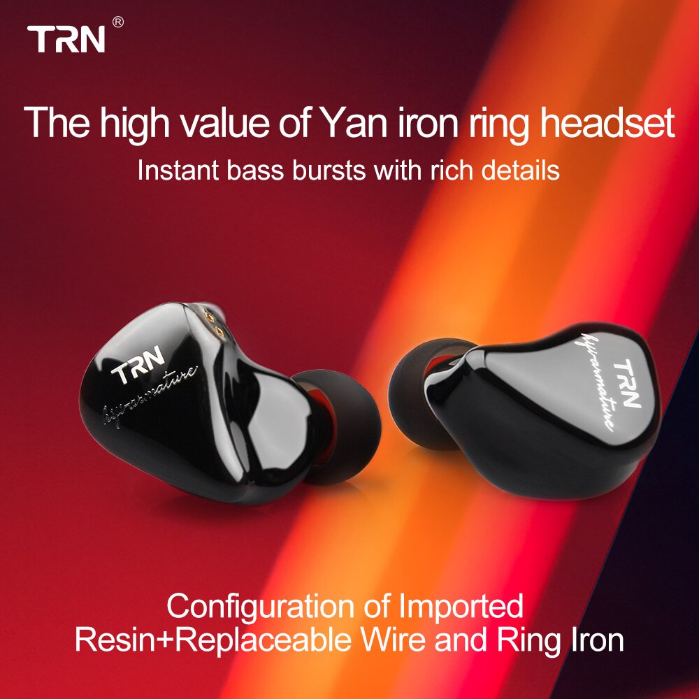 TRN IM1 PRO 1BA 1DDHybrid In Ear Earphone Monito Running Sport Earphone HIFI Headset Detachable Detach 2Pin Cable TRN VX V90 M10