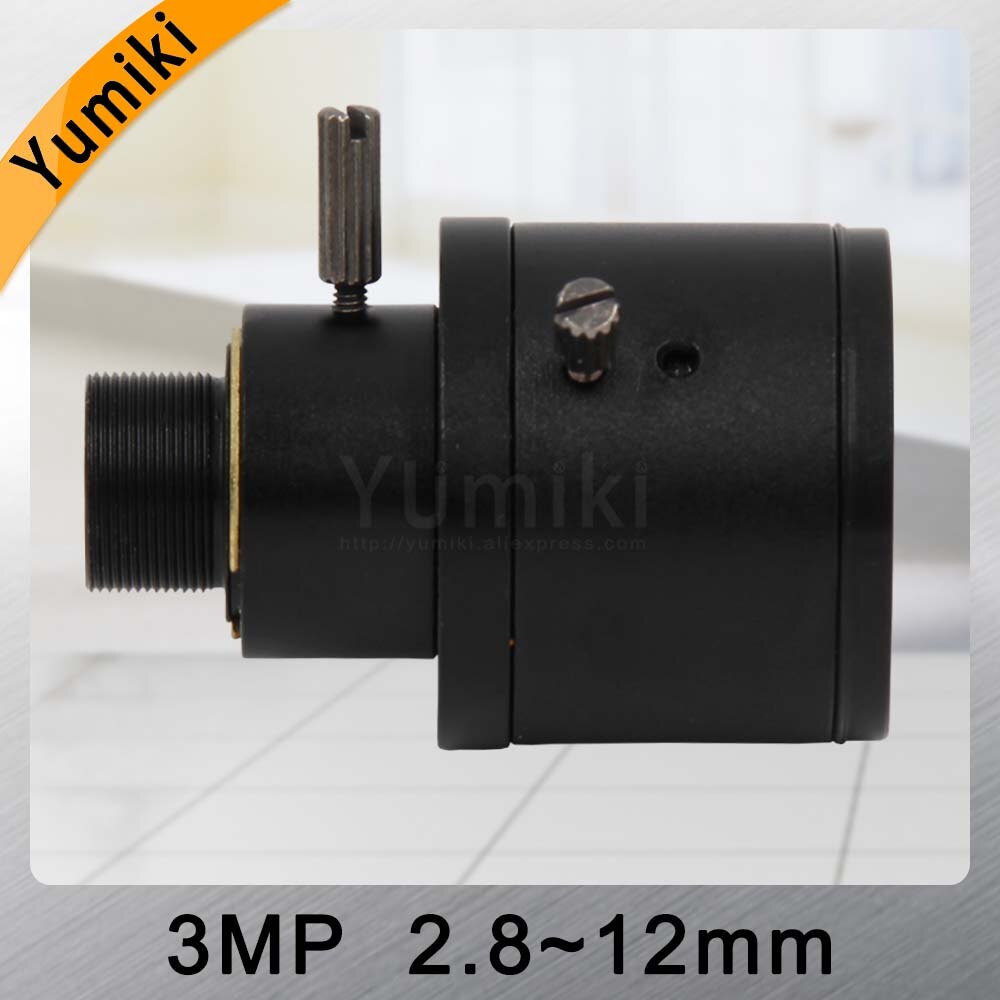 Yumiki 3.0 megapixel vaste iris hd cctv camera lens 2.8-12mm/ varifocale ir hd beveiligingscamera lens/handmatige zoom met ir-filter