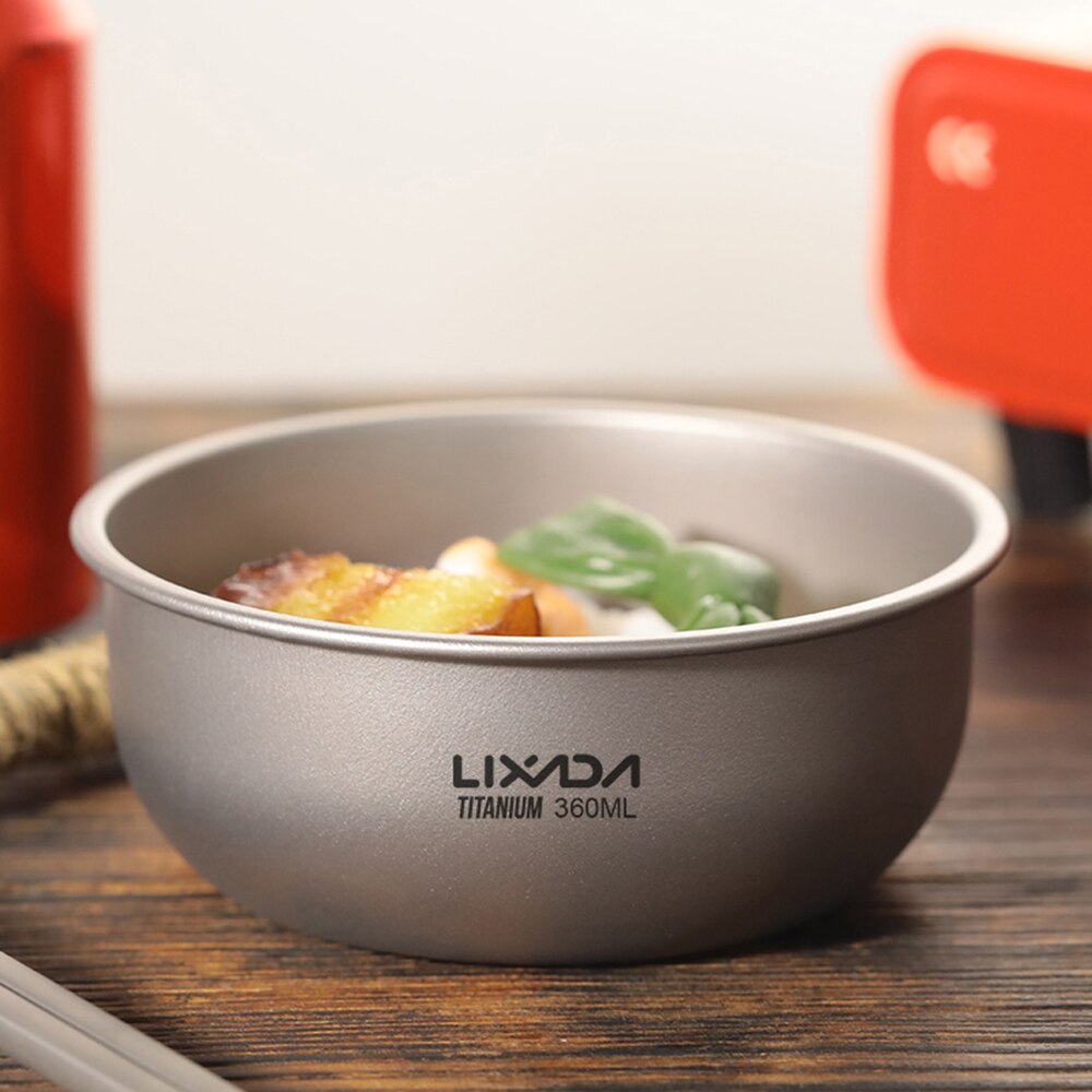 Lixada – bols de Camping en titane, casserole de fruits et légumes, assiette de dîner, récipient de nourriture pour la maison, Camping en plein air, randonnée pique-nique