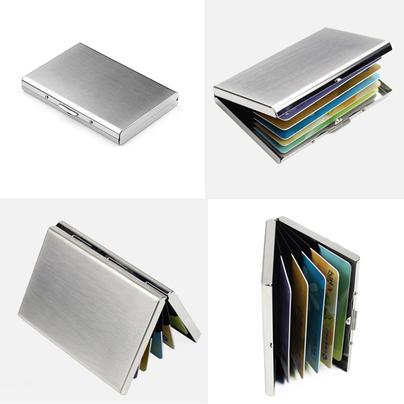 Stainless Steel Credit Card Holder Men Slim Anti Protect Travel ID Cardholder Women Rfid Wallet Metal Case Porte Carte