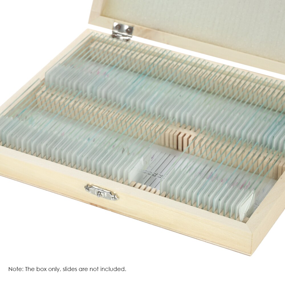 KKmoon Slide Box 100-Places Wooden Slide Storage Box with Numbered Slots Contents Sheet for Prepared Microscope Slides