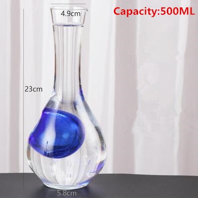 Carafe à vin en verre cristal japonais trou de pouce pichet à glace en verre de saké nid de Hamster récipient à vin Cocktail Champagne outils de refroidissement: 500ML