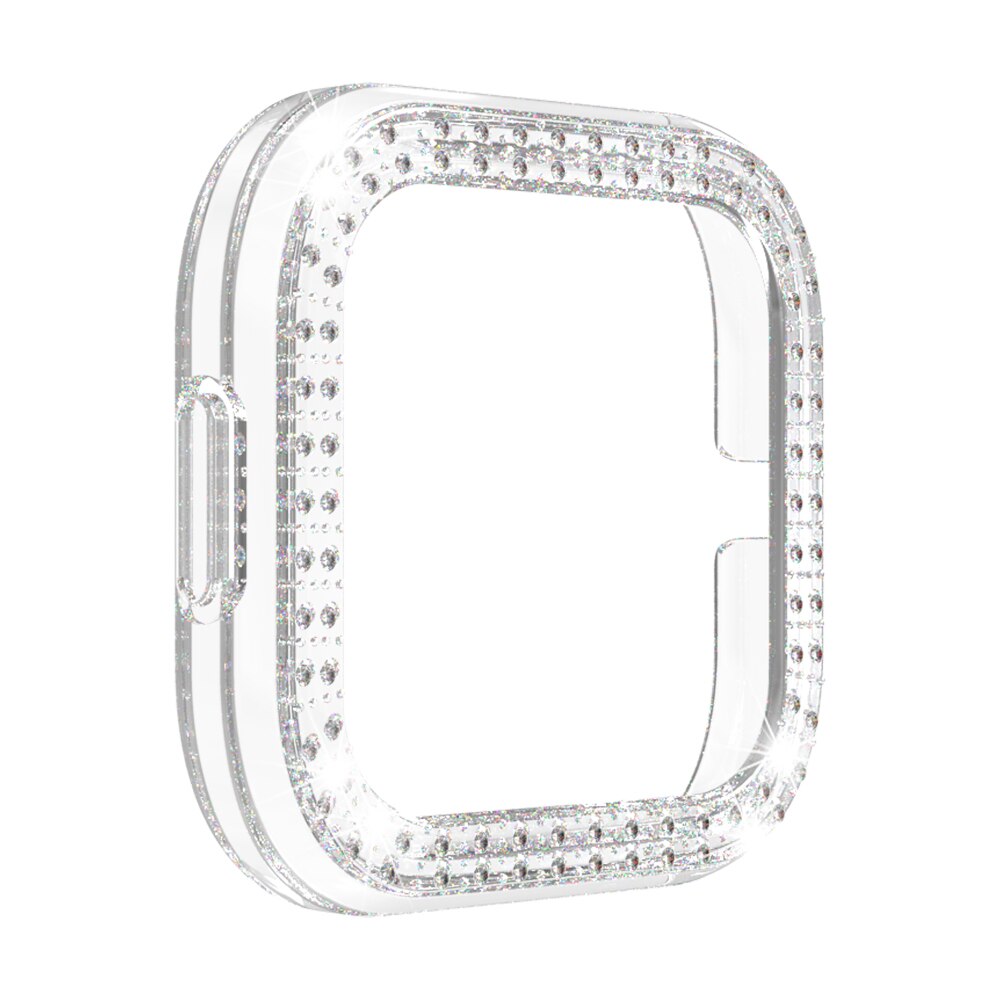 1Pc Diamond Watch Case Plating Pc Beschermende Shell Bumper Beschermende Casefor Fitbit Versa 2 Smart Horloge Accessoires: transparent