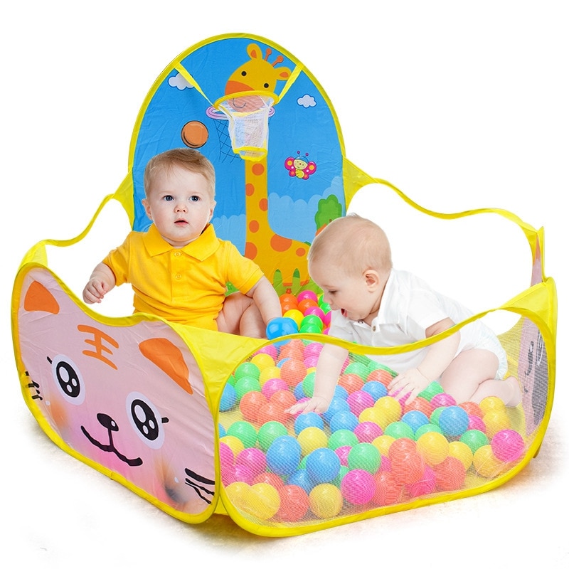 Kids Ball Pit Children Outdoor Indoor Play Tent Toddler Ball Animal Pool Baby Safe Crawl Playpen with Hoop