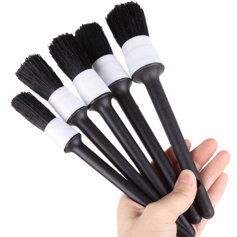Brocha de jabalí Natural para Limpieza del cabello, producto de herramientas con detalles para el coche, 1 Uds. De accesorios con estilo para el salpicadero y las ruedas