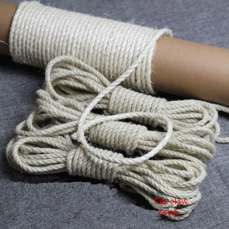 Marco de escalada para gatos, cuerda de Sisal de 6mm, tablero de rascado para gatos caseros, accesorios de bricolaje, Material blanco, columna de garra para gatos