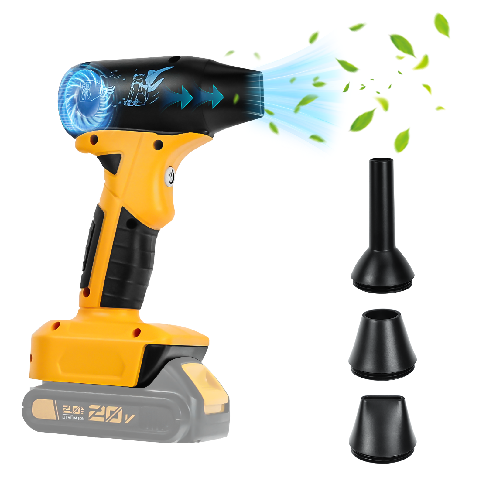 Borstelloze Jetblower Voor Dewalt 20V Batterij 130000Rpm 4-Speed Control Draagbare Gewelddadige Turbo Fan Elektrische Luchtstofdoek (Geen Batterij): Default Title