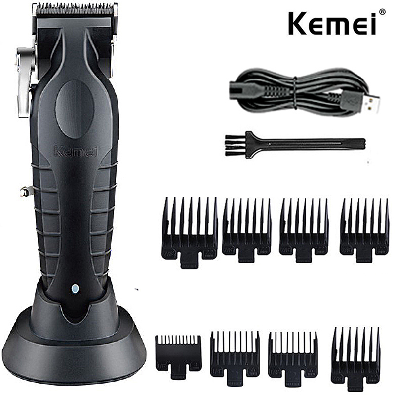 Kemei KM-2296 KM-2299 KM-1102 Hair Clipper Kit Electric Shaver Male Hair Cutting Machine Men’s Trimmer Machine: Red