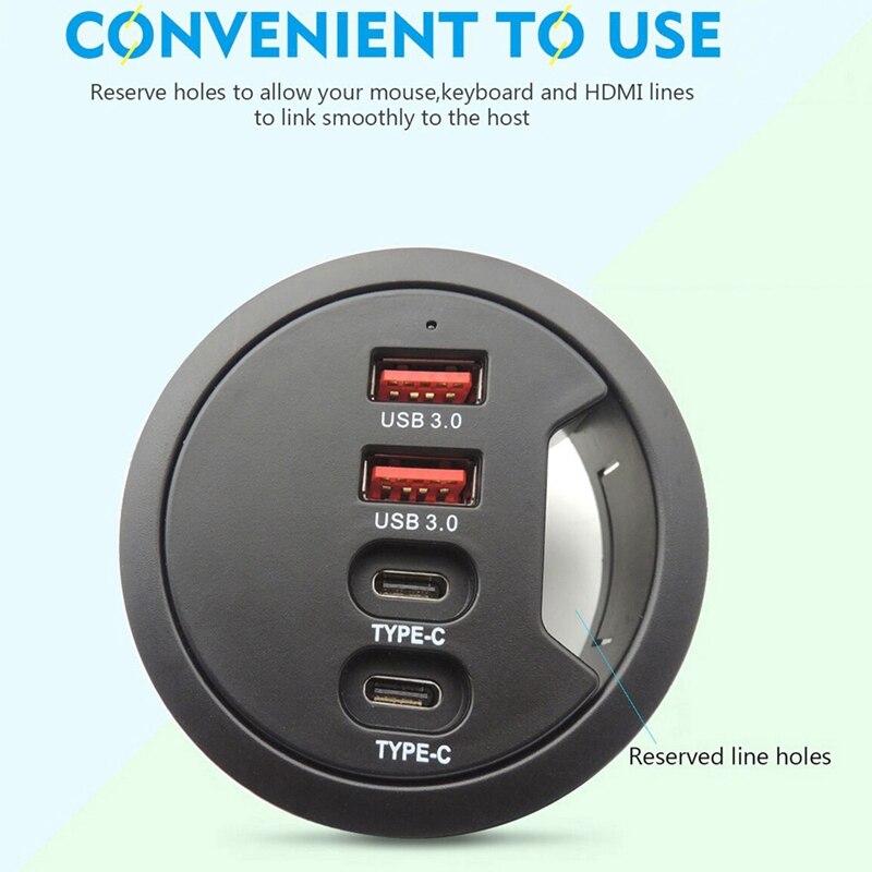 AU42 -USB 3,0 Hub Dual TYP A Dual TYP C vier Häfen BC 1,2 Schnelle USB Hub Unterstützung Heißer stecker Unterstützung Fenster und Mac