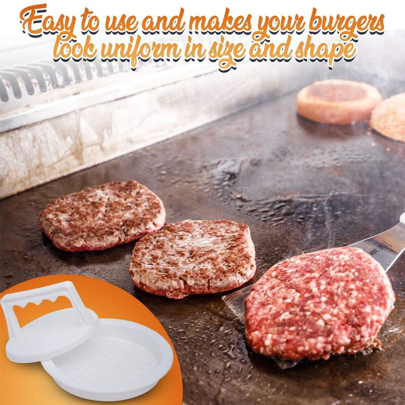 2 st/set rund form hamburgerpress livsmedelsgodkänd plastbiffmaskin kött hamburgare form form nötkött grill hamburgare press
