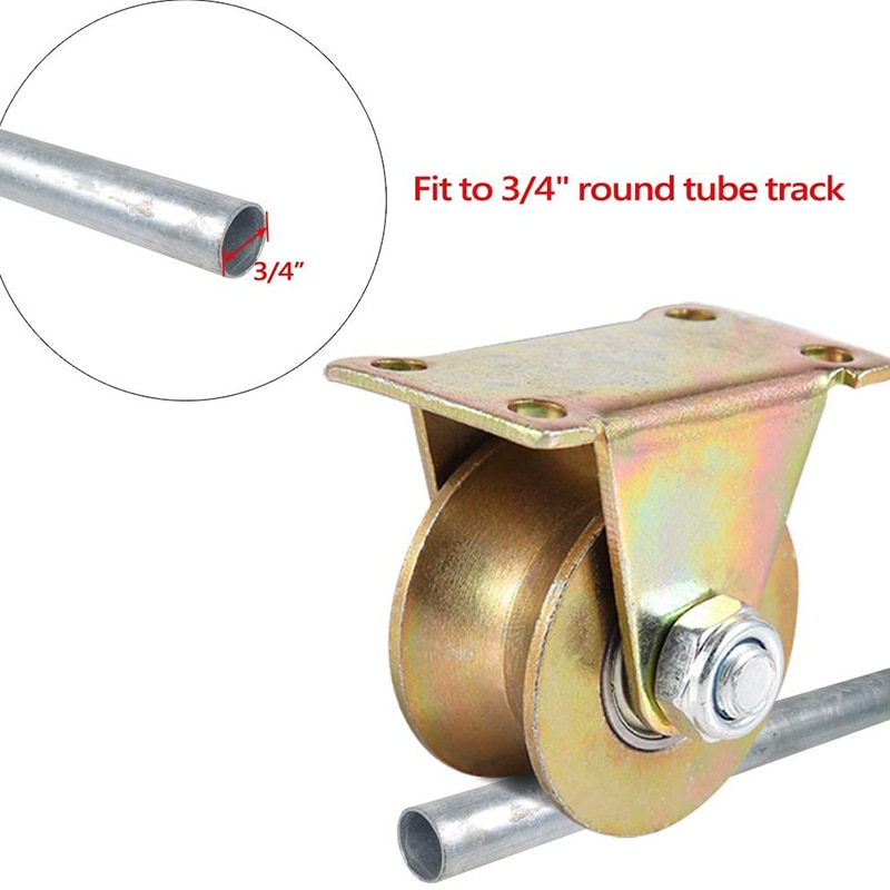 4 stk. 2 tommer u-type rillehjul kraftig hjul til omvendt spor rullende port industrielle maskiner wire reb rail