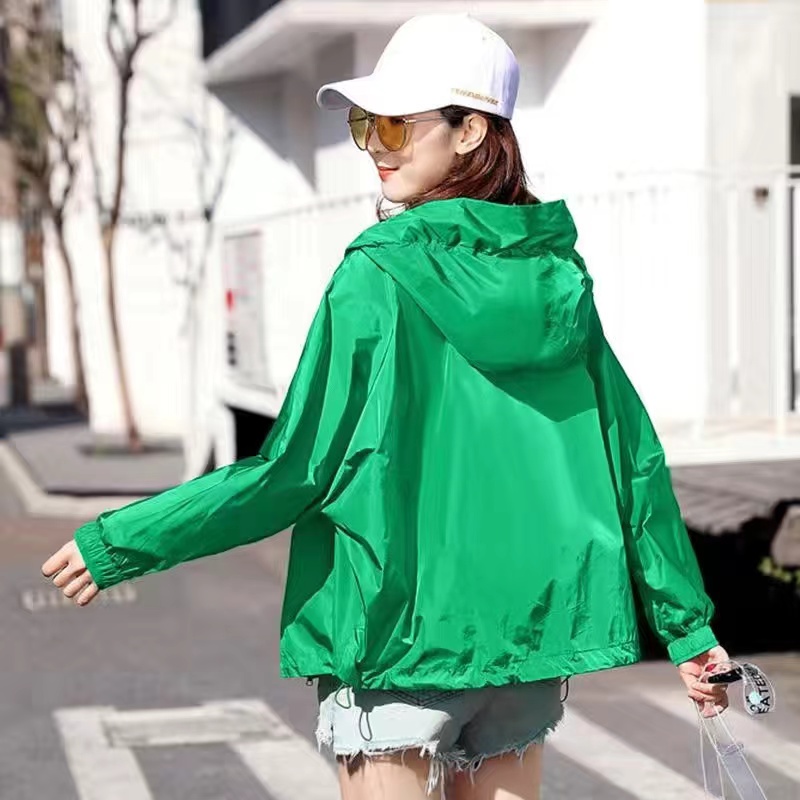 Casaco protetor solar fino para mulheres, tamanho grande, roupas de proteção solar, jaqueta Joker, blusa feminina, moda verão, nova, 2024: L / Dourado