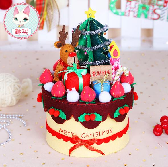 Filzen kit filz diy handwerk Handgemachte bunte kuchen Lagerung Fall Für Kinder Geburtstag Speziellen Fühlte DIY Paket: plum