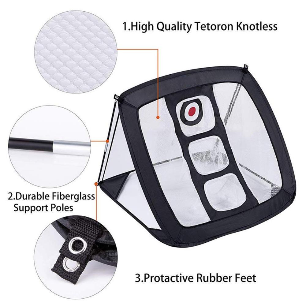 Nylon Golf Practice Net Golf Indoor Outdoor Chipping Pitching Cages Portable Golf Practice Training Aids Mats