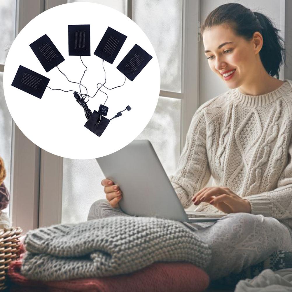 Usb Verwarming Pad Bluetooth Temperatuurregeling Fiber Heater Ondergoed Verwarming Isolatie Doek Winter Waterdichte Verwarmd Film