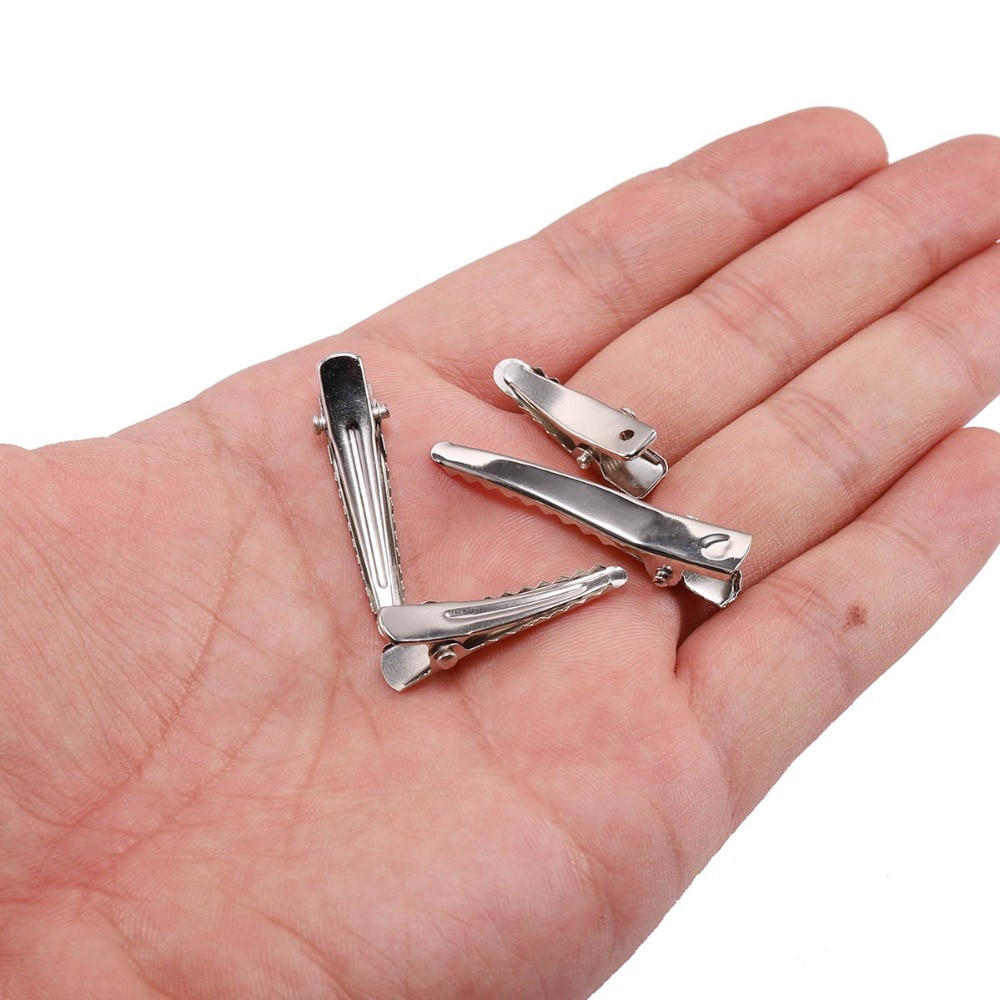 20-50 sztuk/partia 30/40/45/55/60mm klipy pojedyncze Prong Alligat spinka do włosów z zębami puste ustawienie dla DIY spinki do włosów tworzenia biżuterii bazy