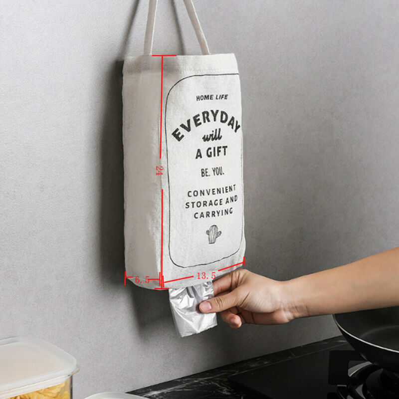 Wall Mount Storage Dispenser Plastic Kitchen Organizer Home Grocery Bag Holder Behind Door Garbage Bag Housekeeping Container