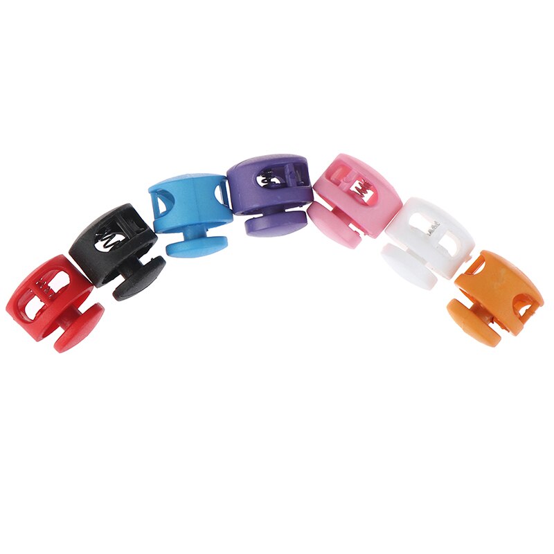 12pcs Double Hole Spring Cord Lock Round Ball Shaped Toggle Stoppers Stop Sliding Cord Fasteners Locks Buttons Ends Replacement