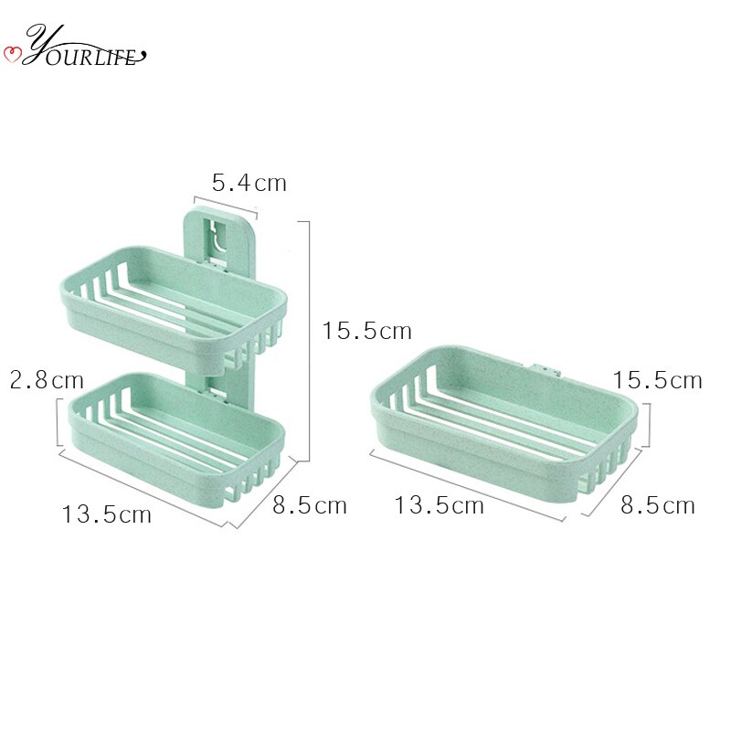 OYOURLIFE ścienna mydelniczka ze słomy pszennej łazienka dwuwarstwowa tacka na mydło mydelniczka prysznicowa akcesoria łazienkowe