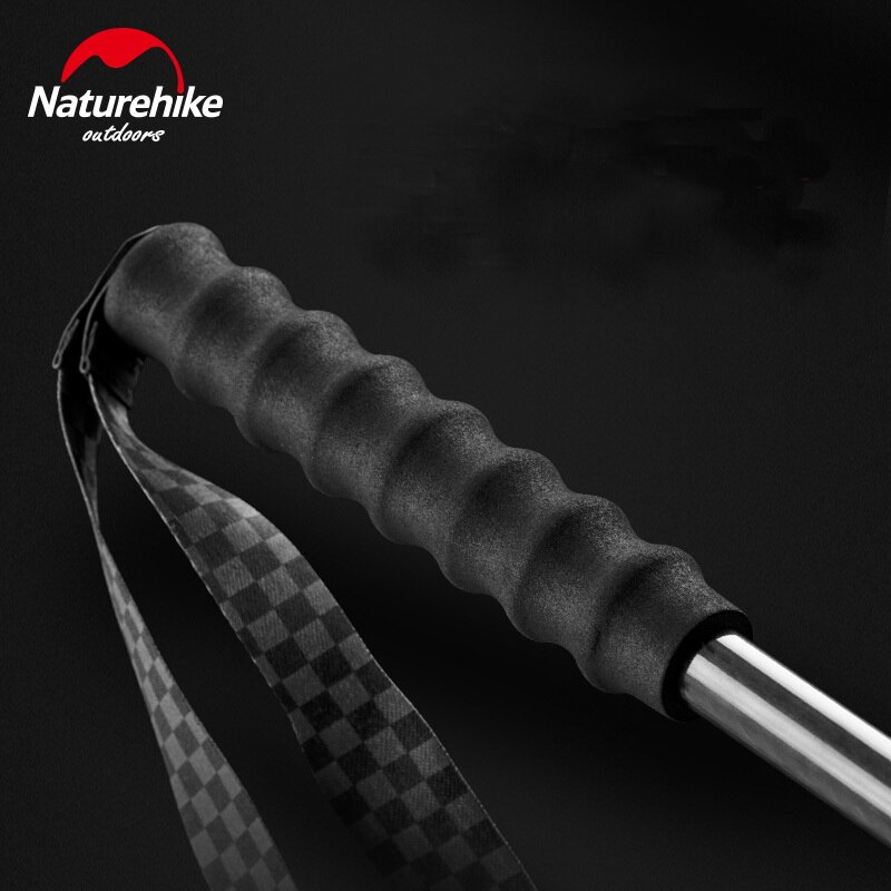 Bastón de Trekking ultraligero de fibra de carbono Naturehike de acero de tungsteno, 3 secciones, bastón para caminar, senderismo, alpinista S135g