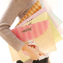 Florala4 File Folder Document Filling Bag Pvc Waterproof Stationery Bag School Office Supplies Bill Data Storage