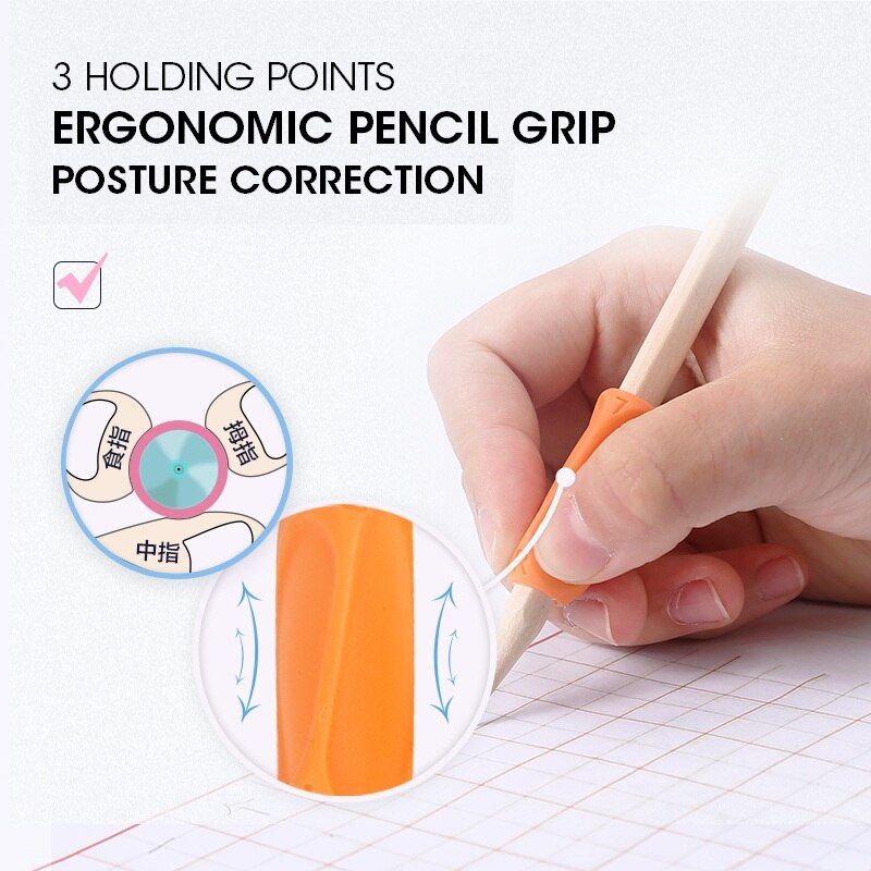 Andstal Ergonomic Pencil Grip for kids Foam Pencil Grip Pencil Holder Grips Writing Aid for Righties and Lefties Stationery Set