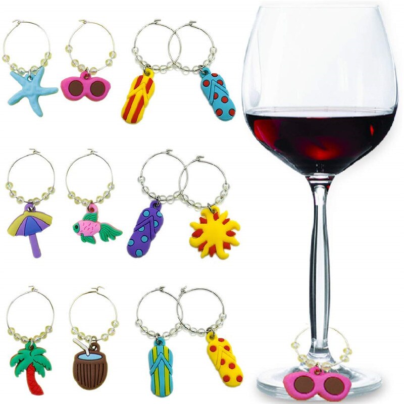 Tropisk tema søstjerne vin tilbehør fest drikke gør-det-selv vinmarkør dekoration vinglas strand hjemmefest tilbehør