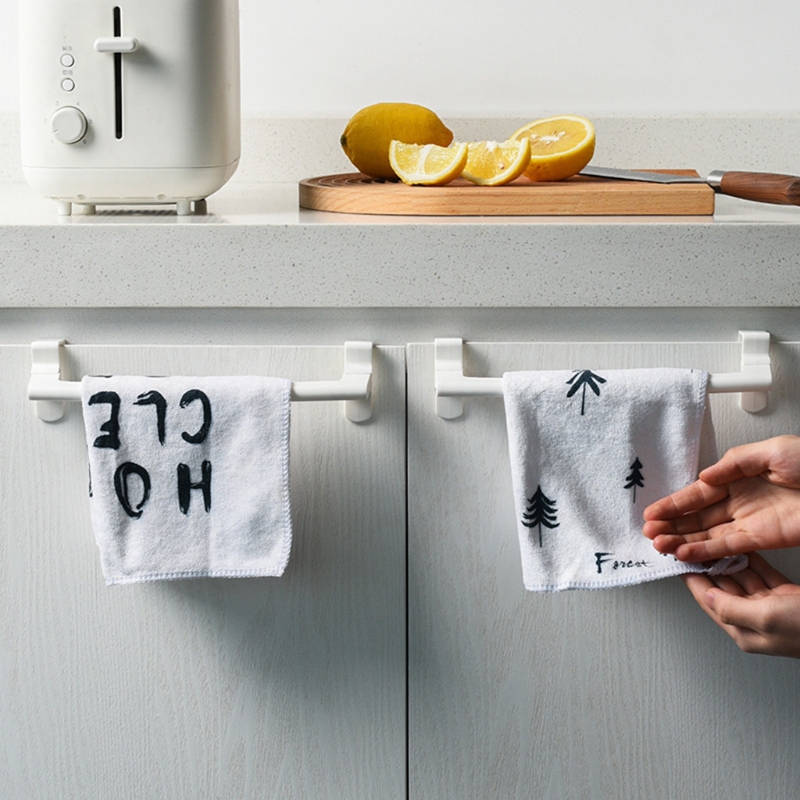 Moderne Keuken Over Kabinet Handdoek Bar Rack Hangen Op Binnen Of Buiten Deuren Opslag Voor Opknoping Hand Theedoeken wit 29EA