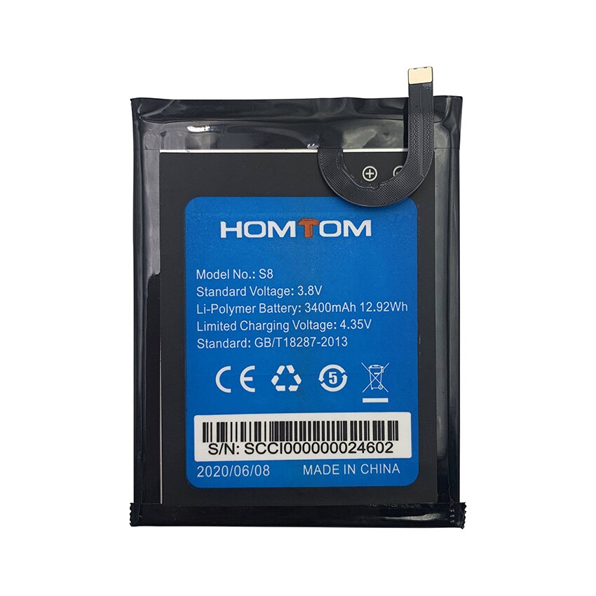 100% original homtom s8 substituição da bateria 5.7 polegada 3400mah baterias de backup substituição para homtom s8 telefone inteligente