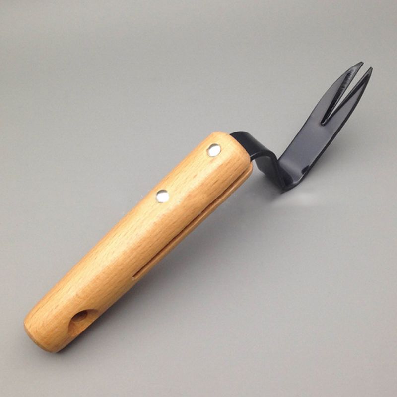 Ergonomique désherbeur cultivateur jardin outil à main en acier au carbone lame hêtre poignée X4YD