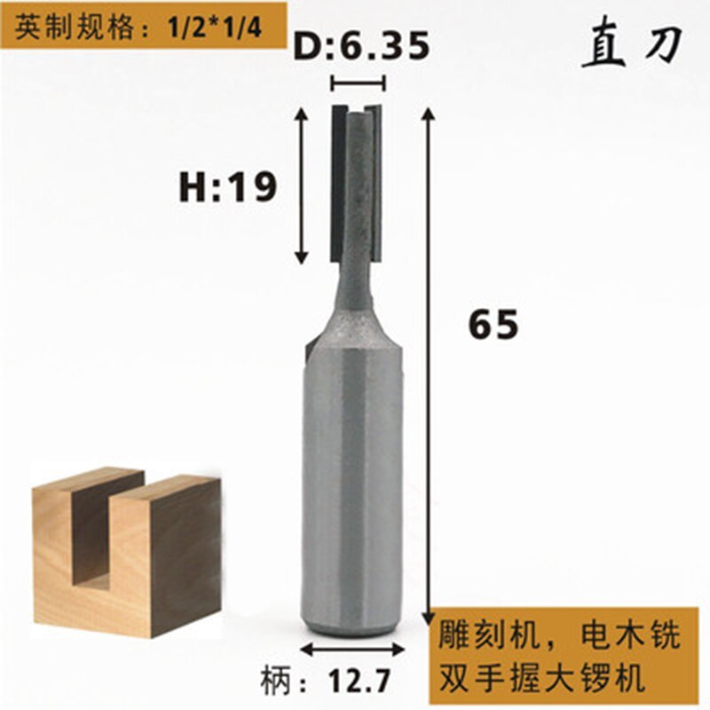 1/2" Dovetail Router Bit-1/4" Straight Shank Dovetail Joint Router Bits Woodworking cutter Tenon Cutter for Woodworking Tools: D6.35X H19