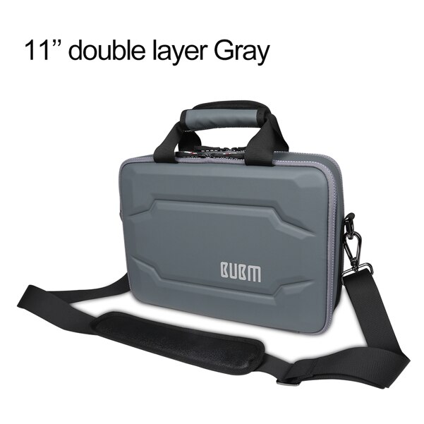 BUBM EVA hard Laptop Tas, Messenger Bag Travel Mouwen Organiseer Case voor Elektronica Accessoires, houden tot 11/13 Inch Notebook: 11 Double layer Gray