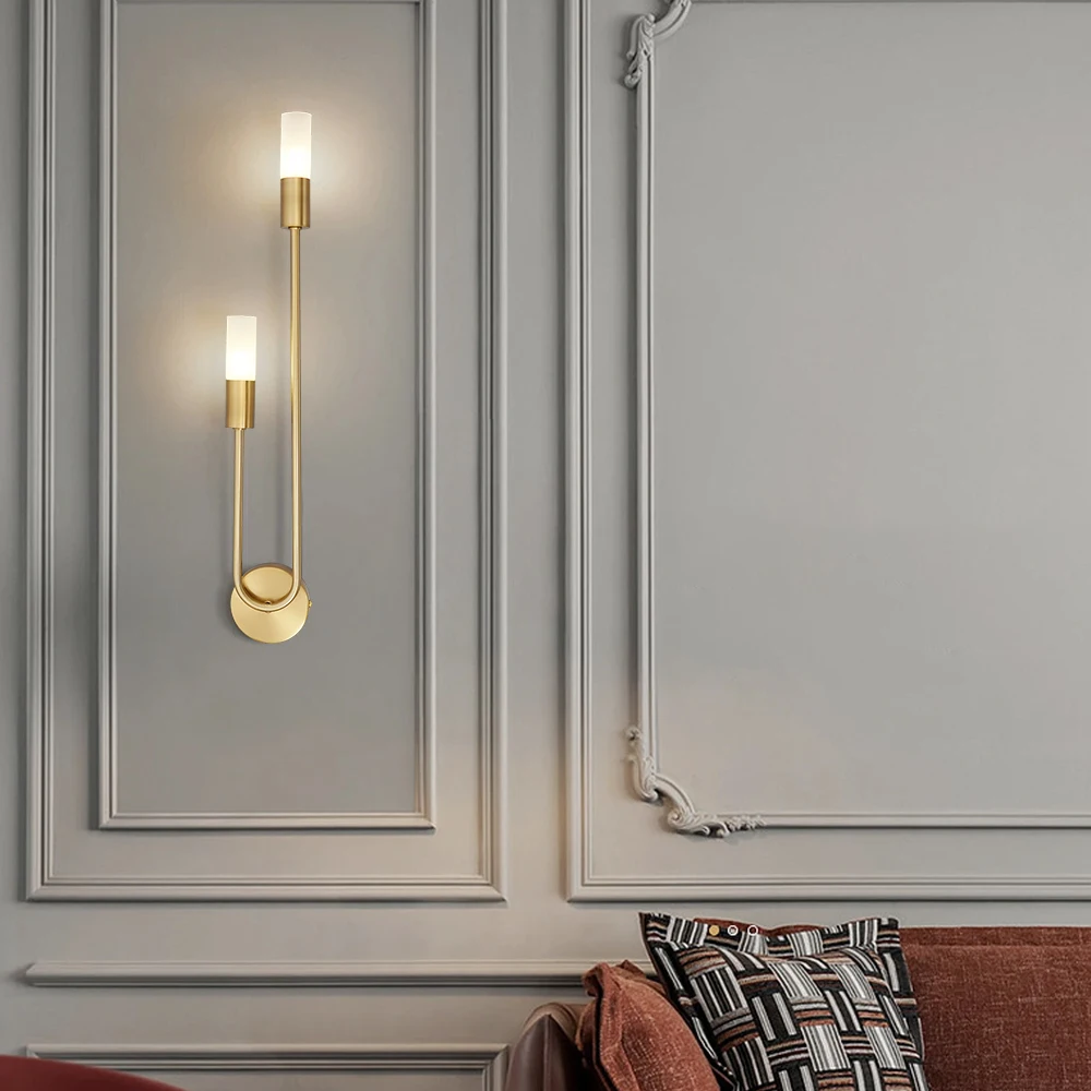 Moderne ledet-vegglampe måke nordisk lang stripe vegglampe til stue soverom dårlig hall korridor bakgrunn innendørs dekor
