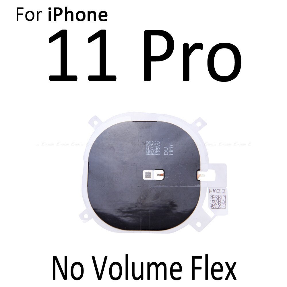 Puce NFC pour iPhone X XR XS 11 Pro Max sans fil chargeur panneau bobine autocollant avec bouton de Volume câble flexible: No Volume 11 Pro
