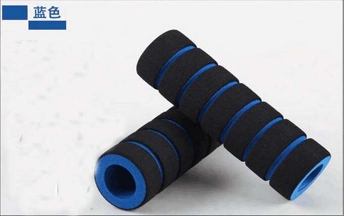 2 pièces poignée universelle confort éponge mousse guidon moto Dirt Bike e-bike guidon de vélo poignée couverture et leviers: Bleu ciel