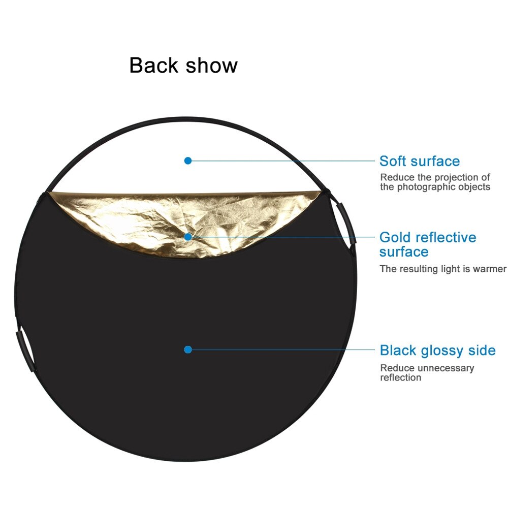 110cm 5 In 1 Reflector Portable Photography Studio Photo Collapsible Light Reflector for Outdoor Studio Reflector 428#2