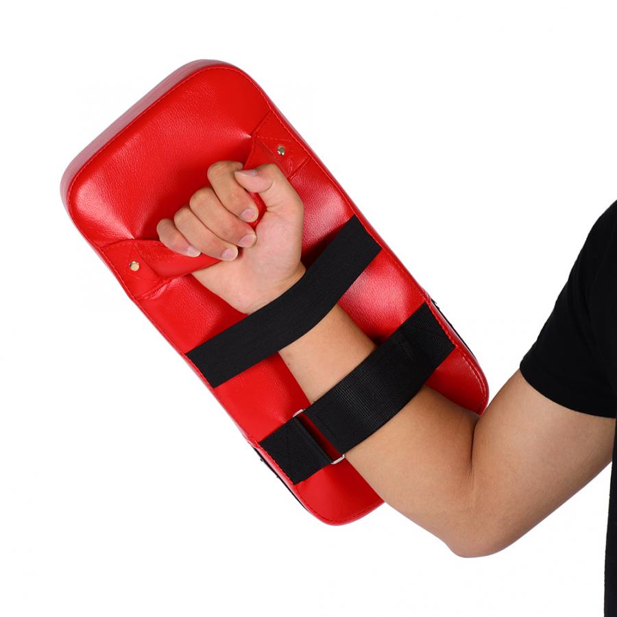 1 Uds bolsa para golpes de boxeo almohadilla arena bolsa Fitness Taekwondo MMA almohadilla de patada de mano PU cuero equipo de entrenamiento Muay Thai pie Target S: Rojo