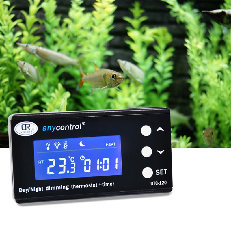Digital termostat temperaturkontroll akvarie akvarium pid vanntett sensor timer kontroller dtc -120 med stikkontakt